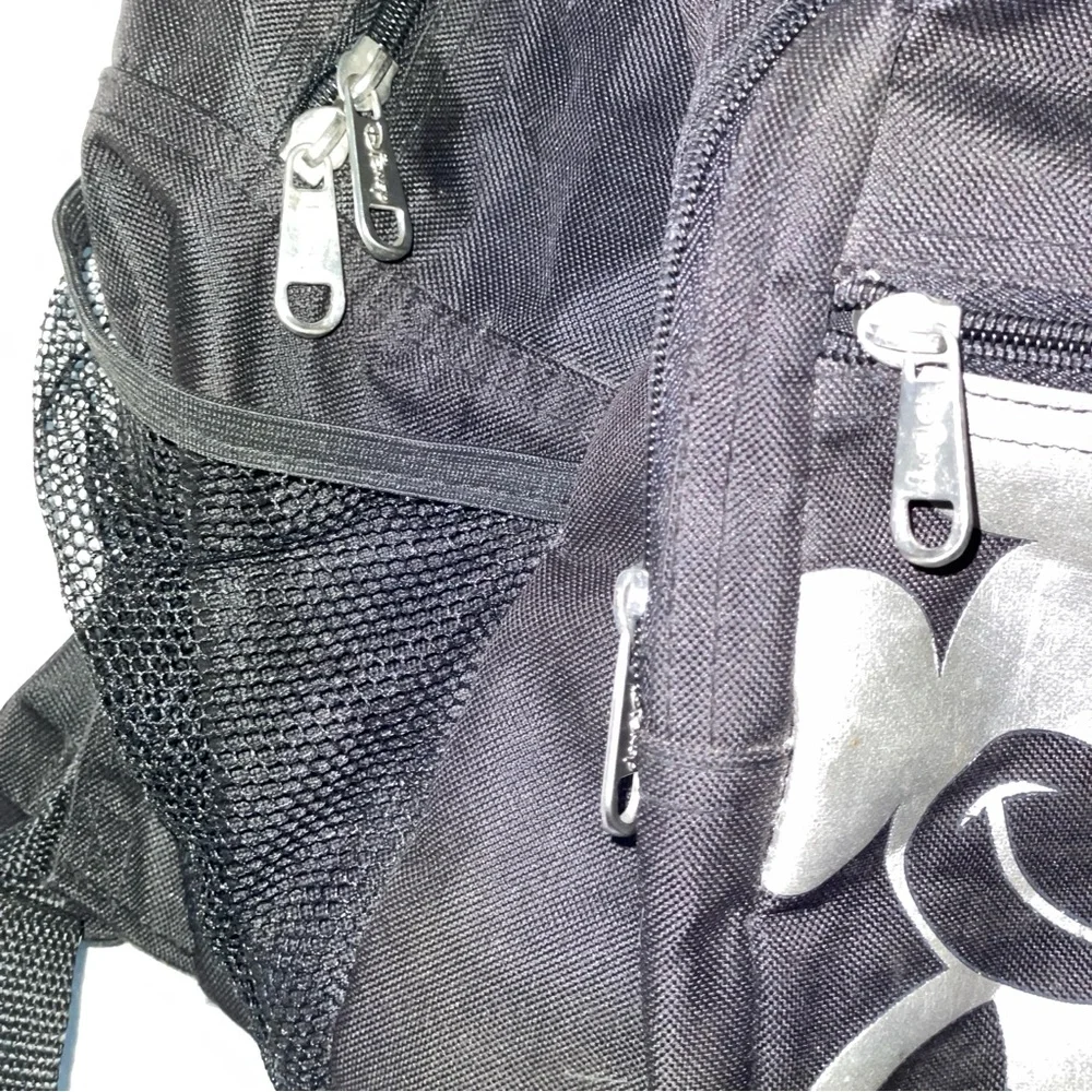 Disney Parks Disneyland Resort Black Collection Full Size Backpack Silver Micky
